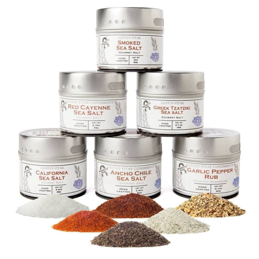 Gourmet Finishing Sea Salts and Rubs Collection - 6 Tins - BBQRubs.com