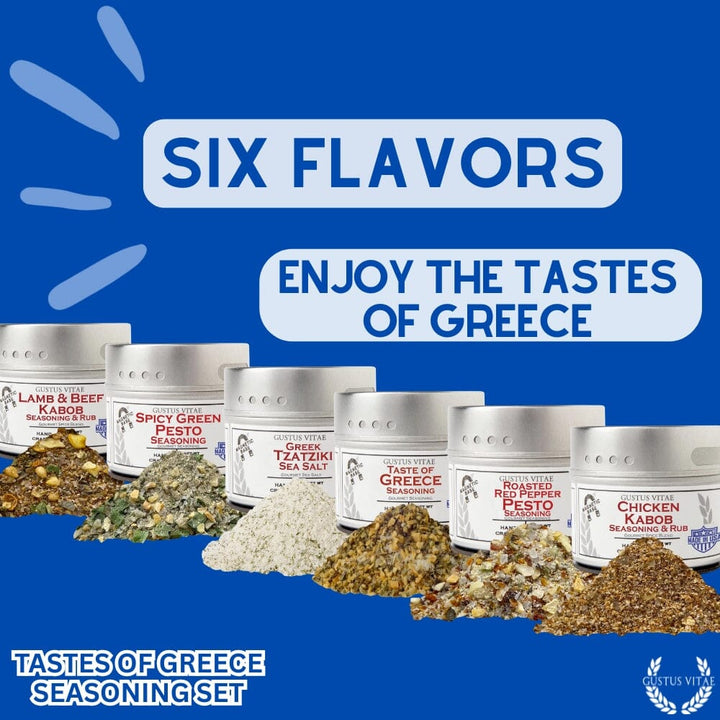 Greek Seasoning Gift Set - Tastes of Greece - Artisanal Spice Blends Six Pack - BBQRubs.com