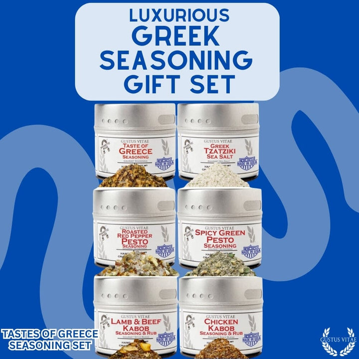 Greek Seasoning Gift Set - Tastes of Greece - Artisanal Spice Blends Six Pack - BBQRubs.com