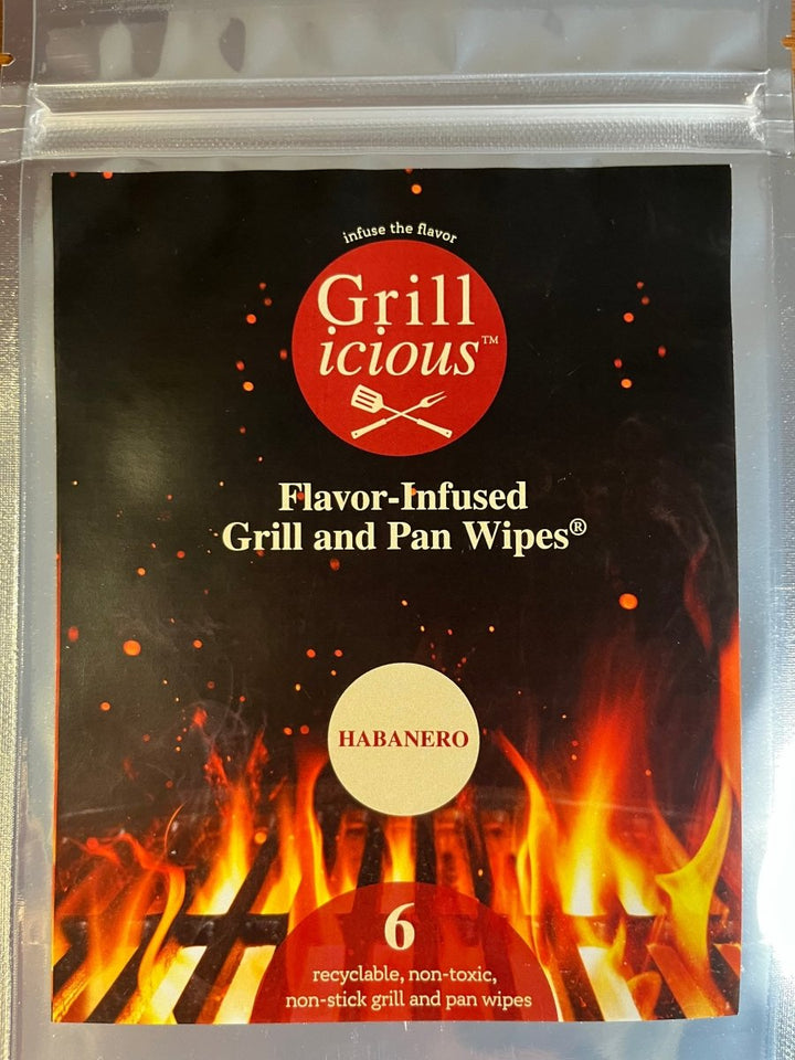 Grillicious - Habanero Heat Flavor-Infused Grill and Pan Wipes® - 6 Pack - BBQRubs