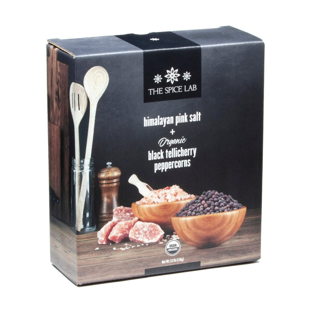 Himalayan Pink Salt Coarse & Organic Black Tellicherry Peppercorns Combo Pack - BBQRubs.com