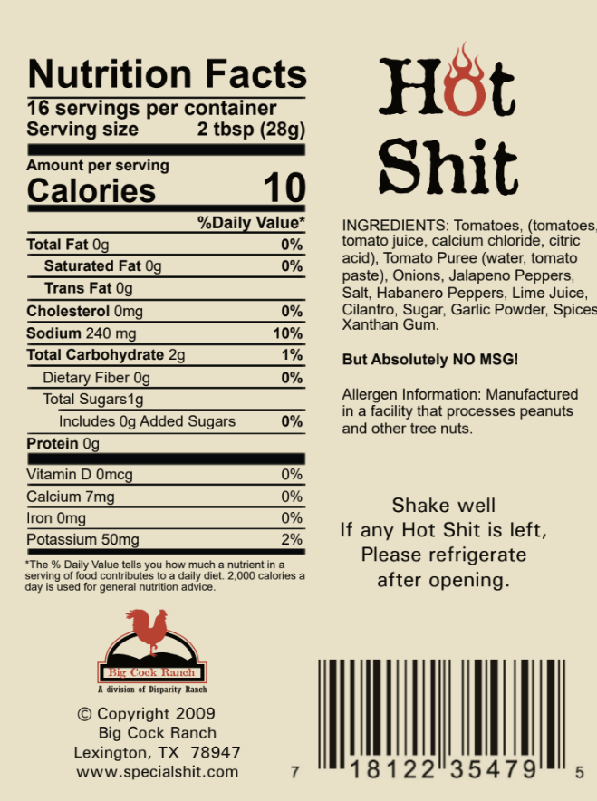 Hot Shit Salsa 14 oz - BBQRubs