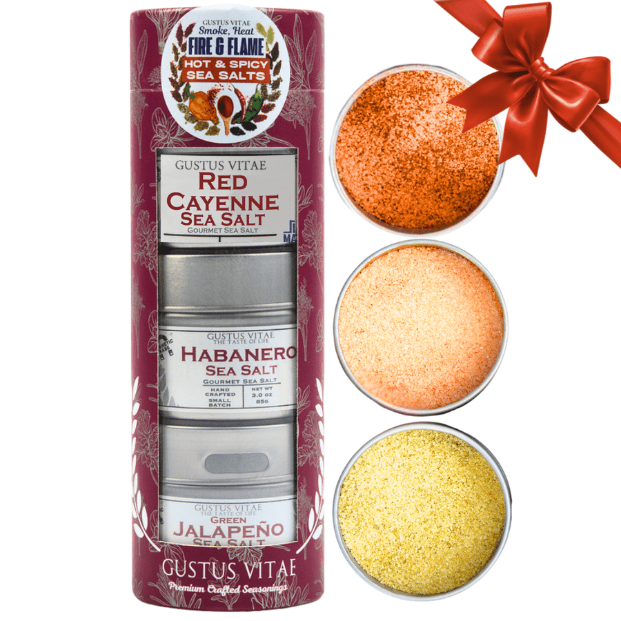 Hot & Spicy Sea Salts: Smoke, Heat, Fire & Flame | Gift Pack Set of 3 - BBQRubs.com