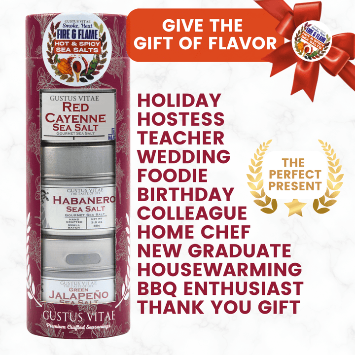 Hot & Spicy Sea Salts: Smoke, Heat, Fire & Flame | Gift Pack Set of 3