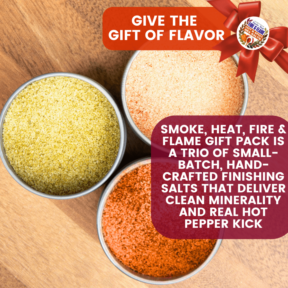 Hot & Spicy Sea Salts: Smoke, Heat, Fire & Flame | Gift Pack Set of 3