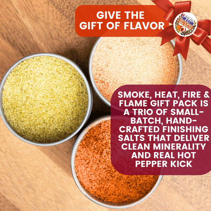 Hot & Spicy Sea Salts: Smoke, Heat, Fire & Flame | Gift Pack Set of 3