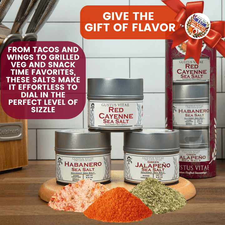 Hot & Spicy Sea Salts: Smoke, Heat, Fire & Flame | Gift Pack Set of 3