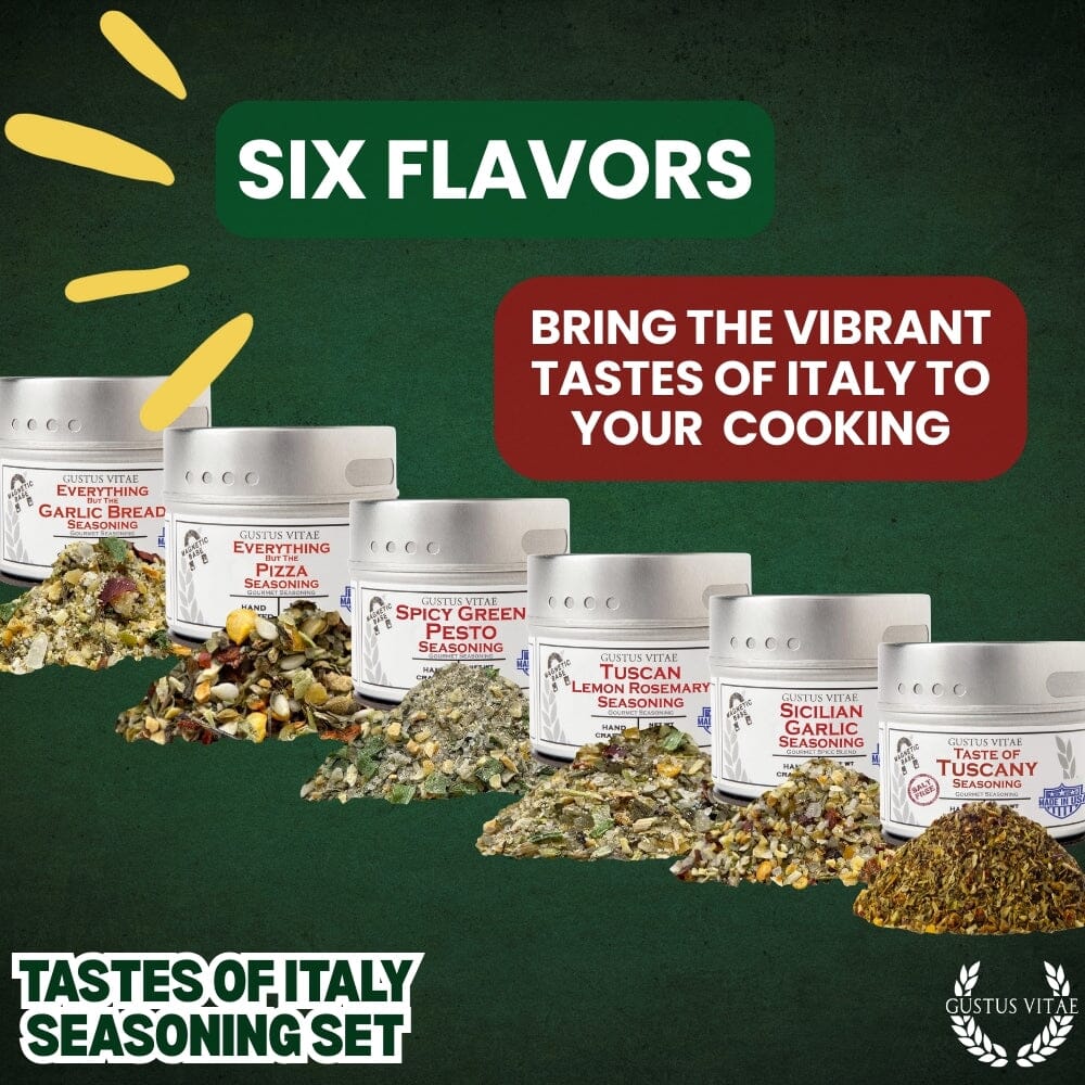 Italian Seasoning Gift Set - Tastes of Italy - Artisanal Spice Blends Six Pack - BBQRubs.com