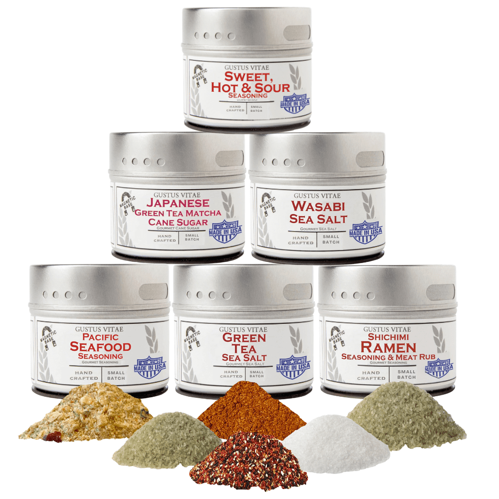 Japanese Seasoning Gift Set - Tastes of Japan - Artisanal Spice Blends Six Pack - BBQRubs.com