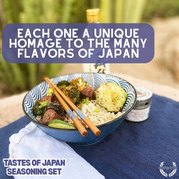 Japanese Seasoning Gift Set - Tastes of Japan - Artisanal Spice Blends Six Pack - BBQRubs.com