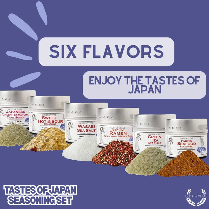 Japanese Seasoning Gift Set - Tastes of Japan - Artisanal Spice Blends Six Pack - BBQRubs.com