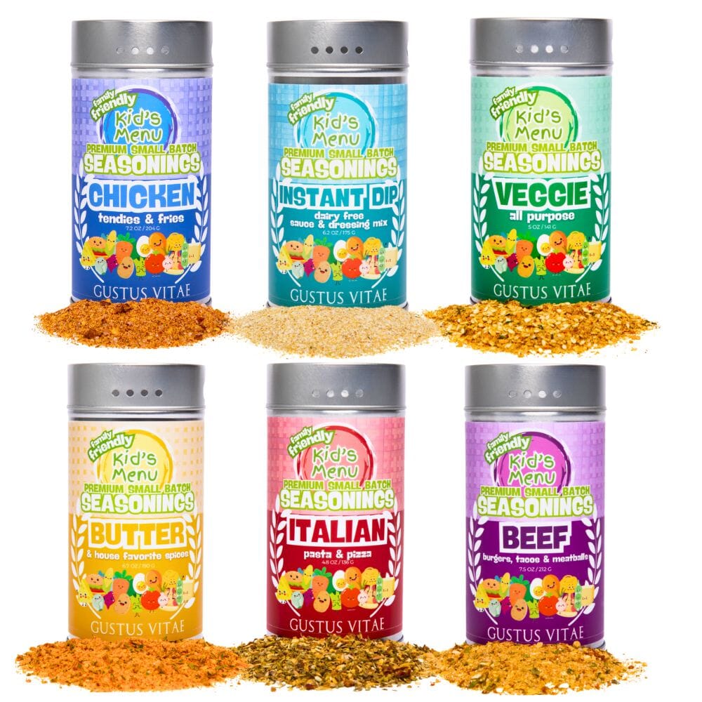 Kid's Menu Deluxe Seasoning Collection | Set of 6 XL Tins
