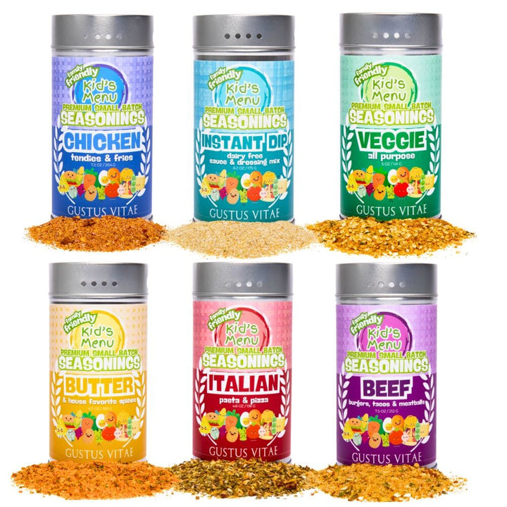 Kid's Menu Deluxe Seasoning Collection | Set of 6 XL Tins