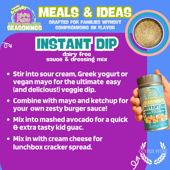 Kid’s Menu: Instant Dip: Dairy-Free Sauce & Dressing Mix