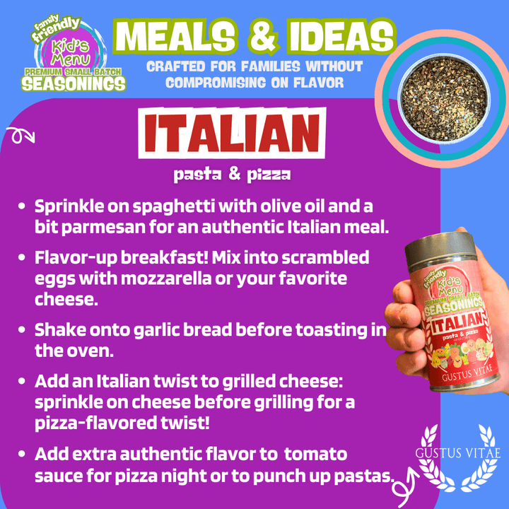 Kid’s Menu: Italian: Pasta & Pizza Seasoning