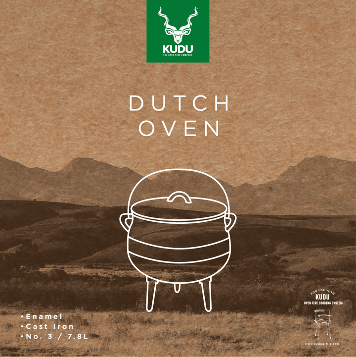 KUDU Enamel Dutch Oven No. 3 Potjie - BBQRubs.com