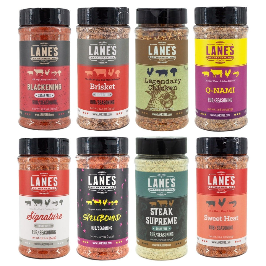 Lane's Most Popular 8 Rubs Set - BBQRubs.com
