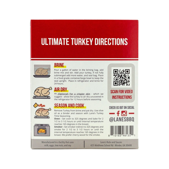 Lane's Turkey Brine Kit - Single Use - BBQRubs.com