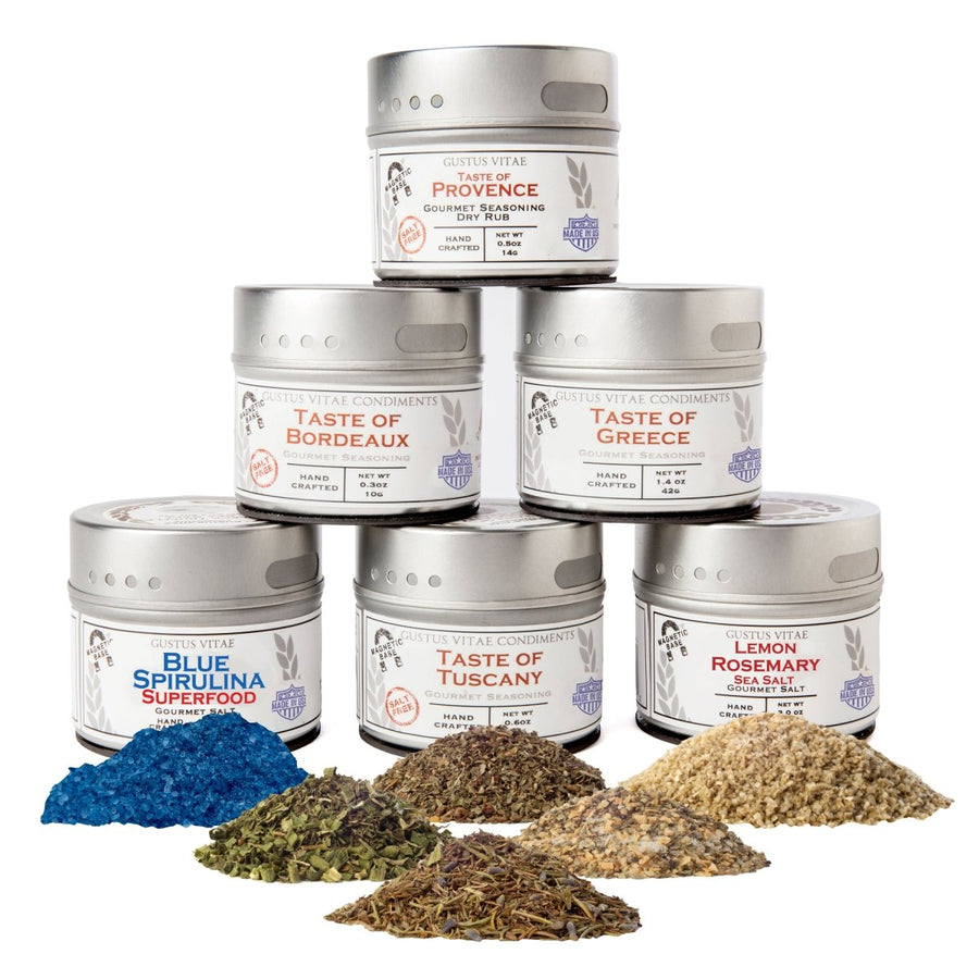 Luxury Gourmet Seasoning and Sea Salt Collection - 6 Tins - BBQRubs.com