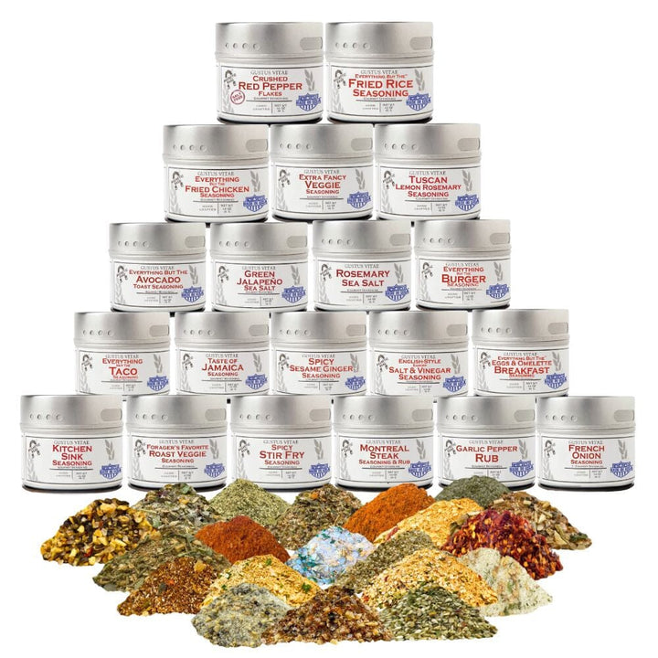 Luxury Pantry Refresh | House Favorites Seasonings & Sea Salts | Set of 20 Tins