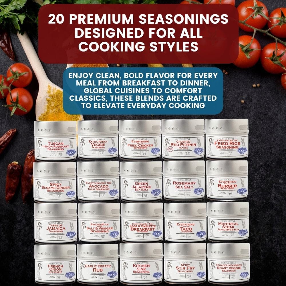 Luxury Pantry Refresh | House Favorites Seasonings & Sea Salts | Set of 20 Tins