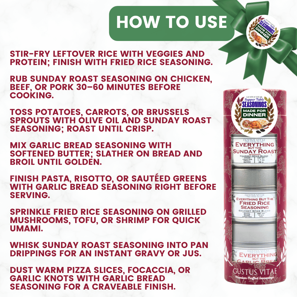 Made for Dinner: Supper Table Seasonings | Gift Pack Set of 3 - BBQRubs.com