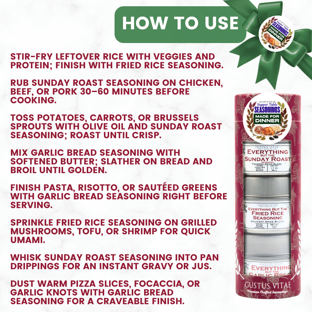 Made for Dinner: Supper Table Seasonings  | Gift Pack Set of 3
