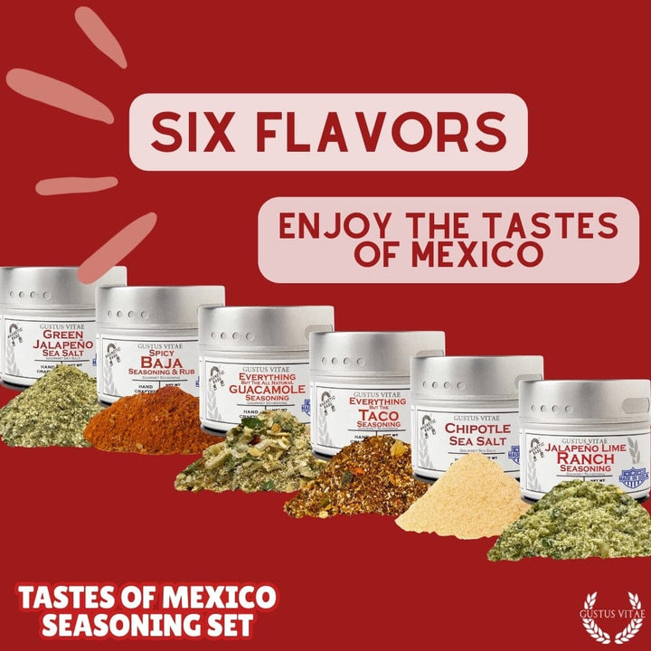 Mexican Seasoning Gift Set - Tastes of Mexico - Artisanal Spice Blends Six Pack - BBQRubs.com