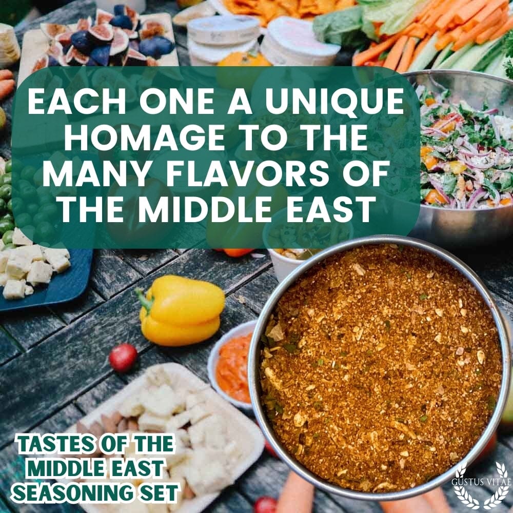 Middle Eastern Seasoning Gift Set - Tastes of The Middle East - Artisanal Spice Blends Six Pack - BBQRubs.com