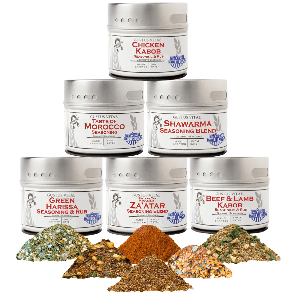 Middle Eastern Seasoning Gift Set - Tastes of The Middle East - Artisanal Spice Blends Six Pack - BBQRubs.com