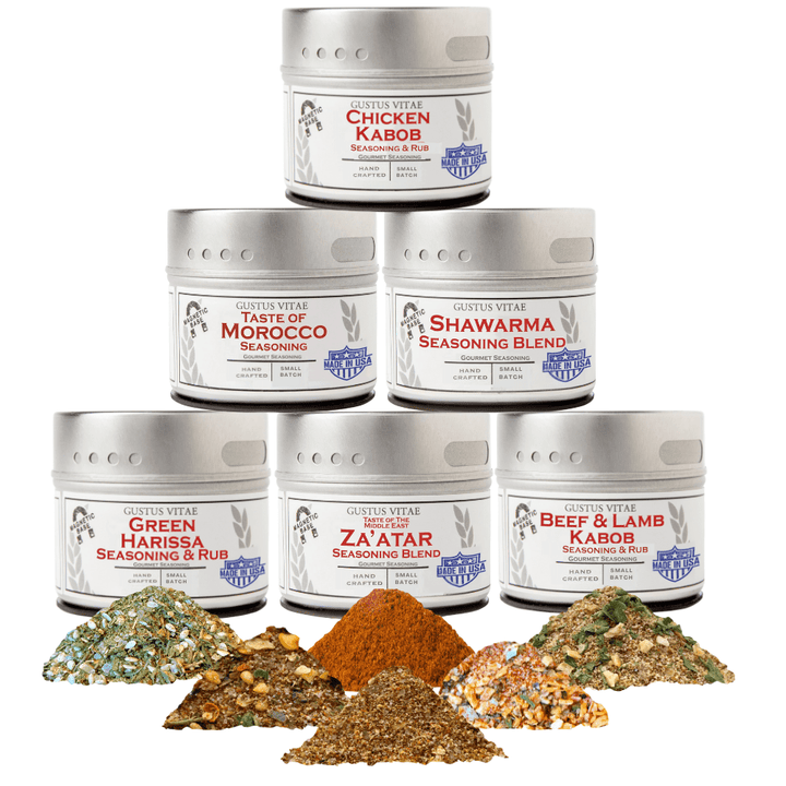 Middle Eastern Seasoning Gift Set - Tastes of The Middle East - Artisanal Spice Blends Six Pack - BBQRubs.com