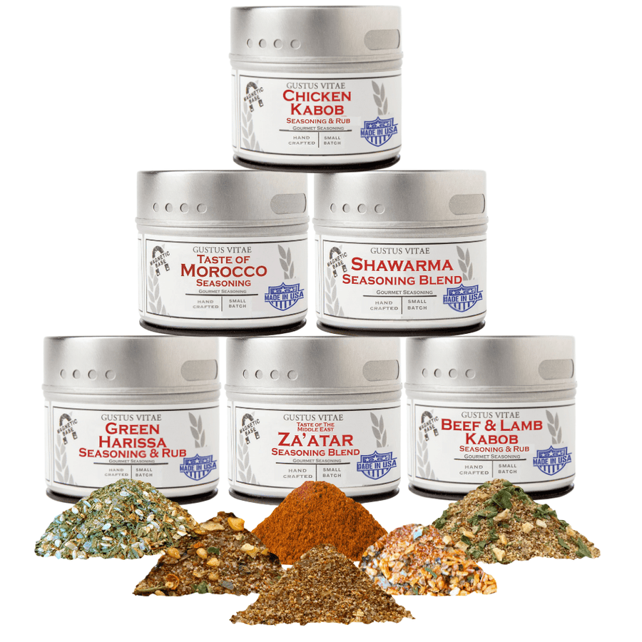 Middle Eastern Seasoning Gift Set - Tastes of The Middle East - Artisanal Spice Blends Six Pack - BBQRubs.com