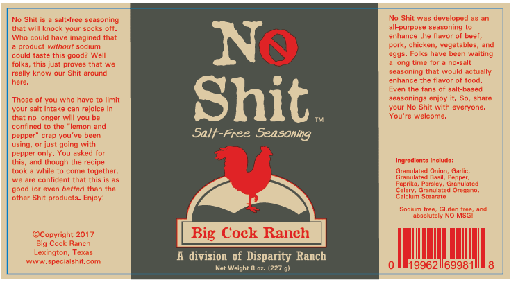 No Shit Salt Free Seasoning From Big Cock Ranch - BBQRubs.com