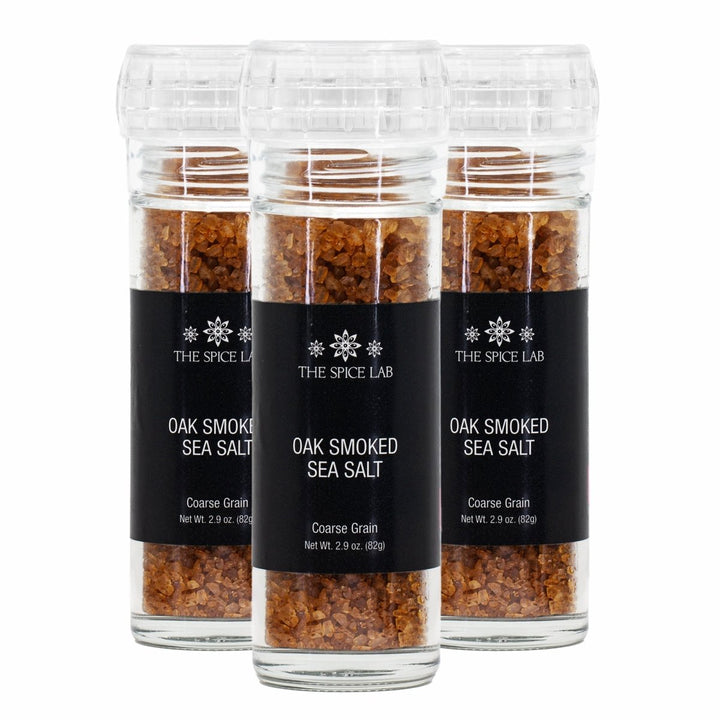 Oak Smoked Sea Salt (Coarse Grain) with Grinder-3 Pack - BBQRubs.com