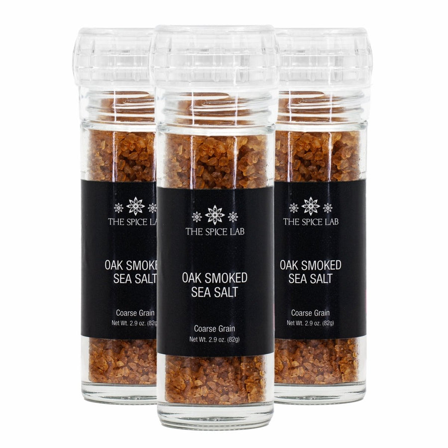 Oak Smoked Sea Salt (Coarse Grain) with Grinder-3 Pack - BBQRubs.com