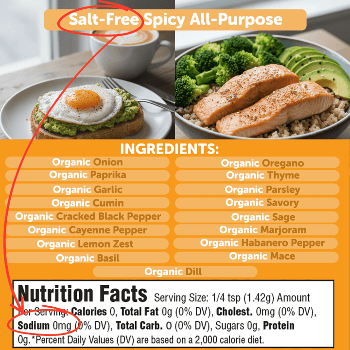 Organic Salt-Free Spicy All-Purpose Seasoning – Bold Heat No Sodium - BBQRubs.com