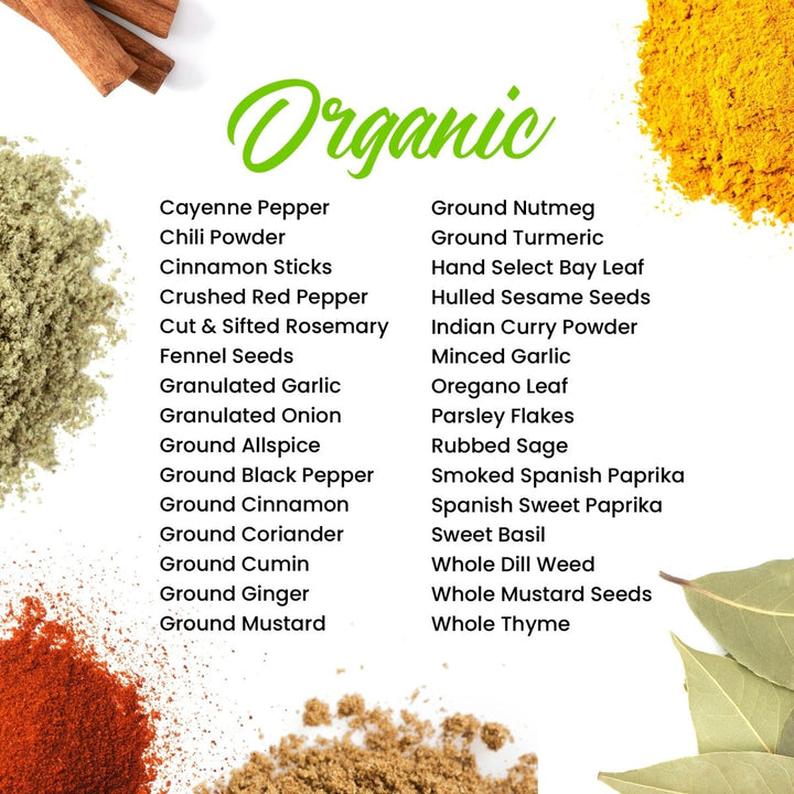 Organic Spice Complete Collection - 30 Jars - BBQRubs.com