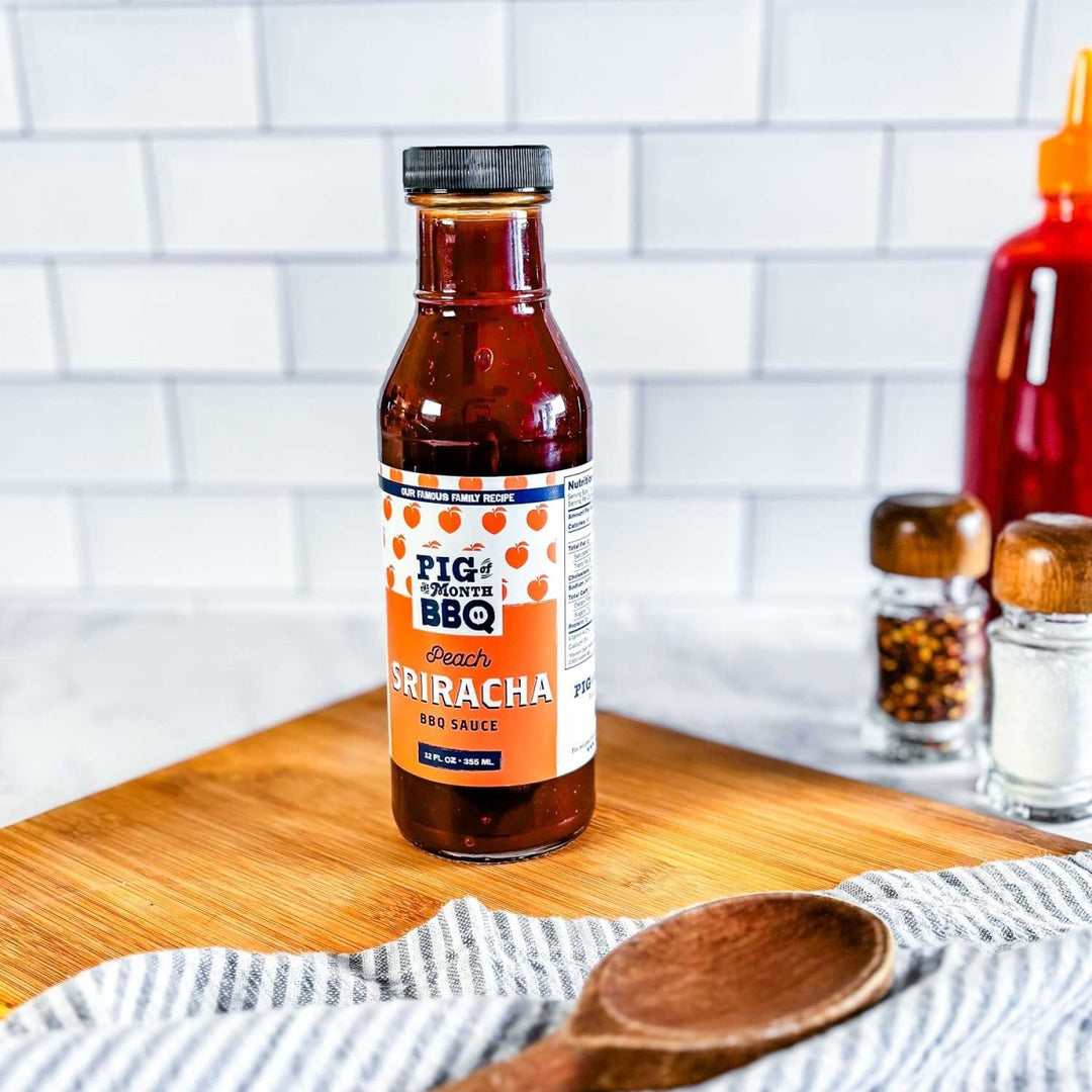 Peach Sriracha BBQ Sauce – Sweet & Tangy Small Batch BBQ Sauce | Gluten Free | 12oz - BBQRubs.com