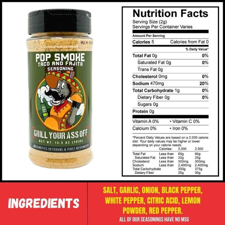 Pop Smoke Taco & Fajita Seasoning - BBQRubs.com