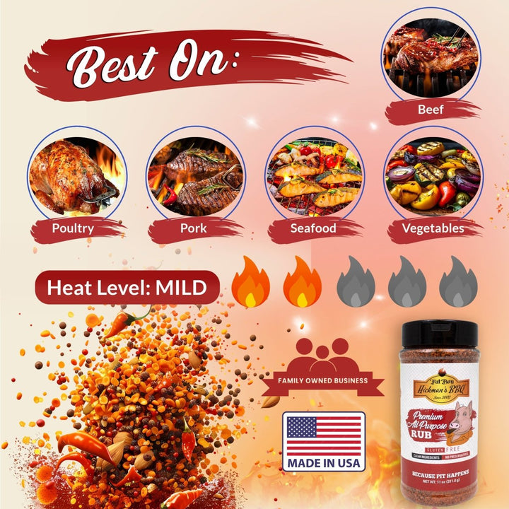 Premium All Purpose Gluten Free Keto Friendly BBQ Rub 11 oz - BBQRubs.com