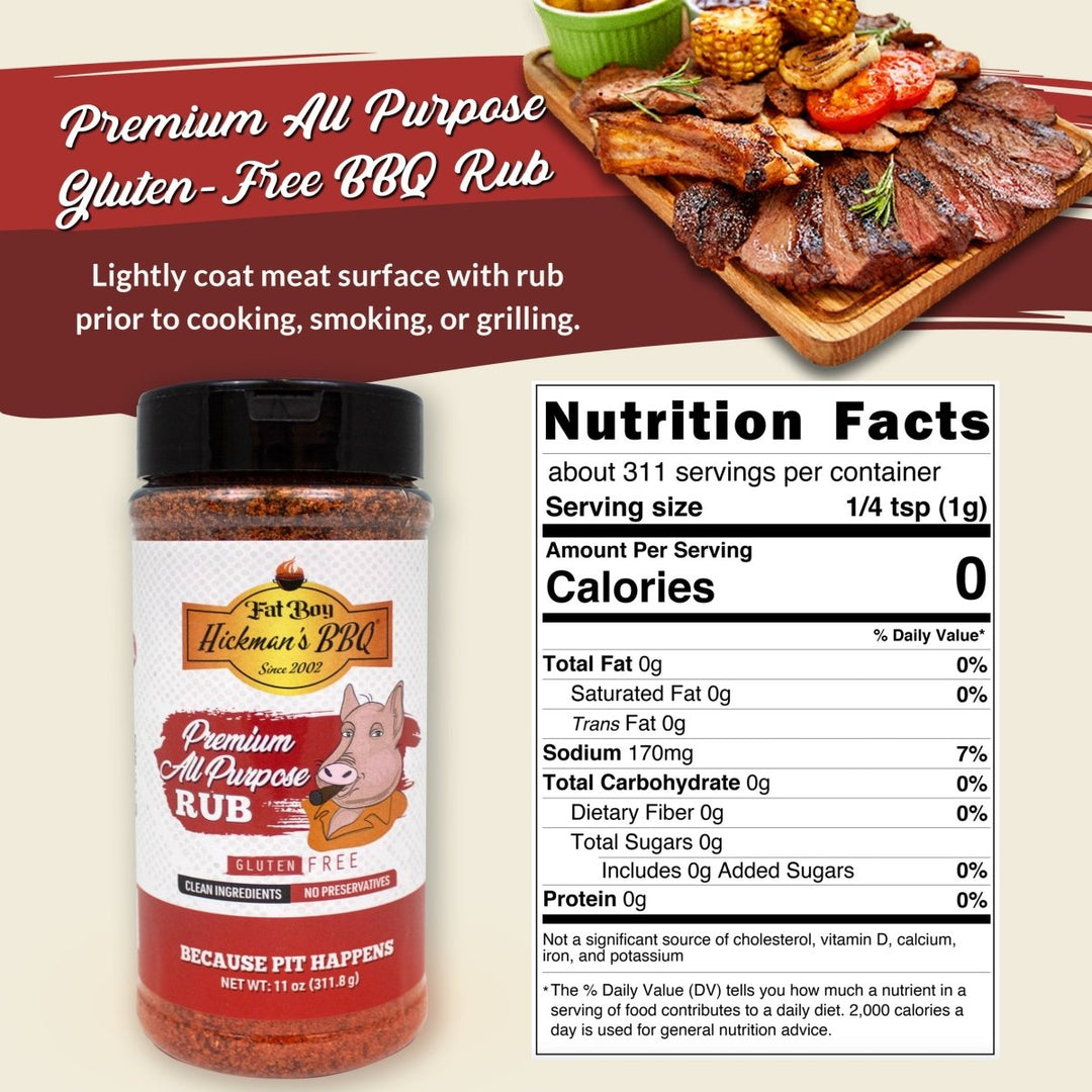Premium All Purpose Gluten Free Keto Friendly BBQ Rub 11 oz - BBQRubs.com