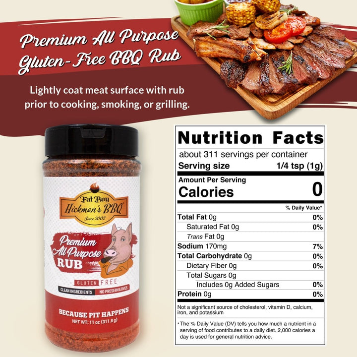 Premium All Purpose Gluten Free Keto Friendly BBQ Rub 11 oz - BBQRubs.com