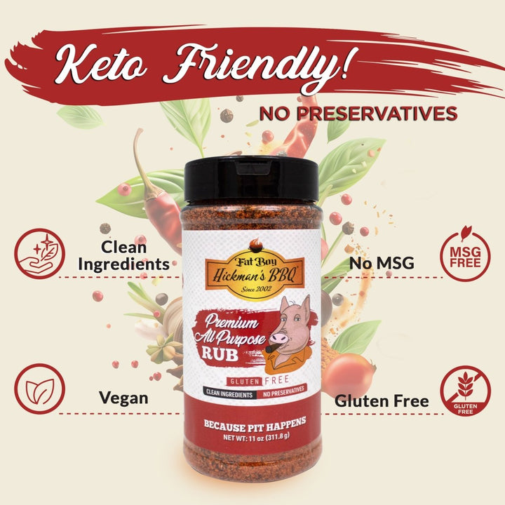 Premium All Purpose Gluten Free Keto Friendly BBQ Rub 11 oz - BBQRubs.com