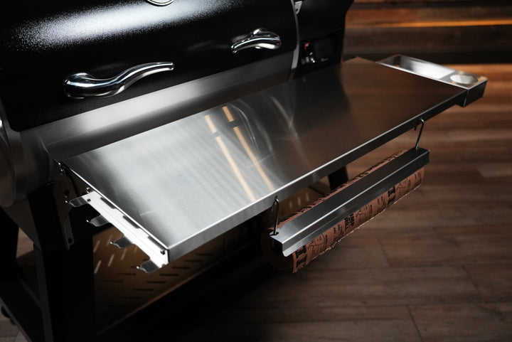 Recteq RT-800 / Deck Boss 800 | Pimp My Grill® Tactical Stainless Folding Front Shelf
