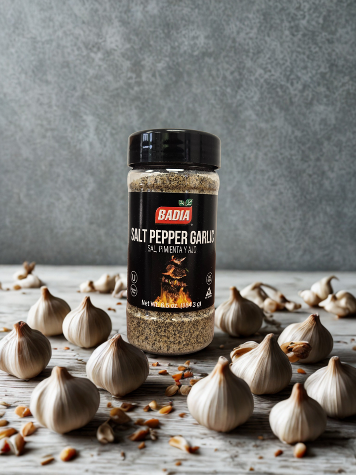 Badia Coffee Pepper Rub, Roasted Garlic, Butter Steak & Salt Pepper Garlic Bundle