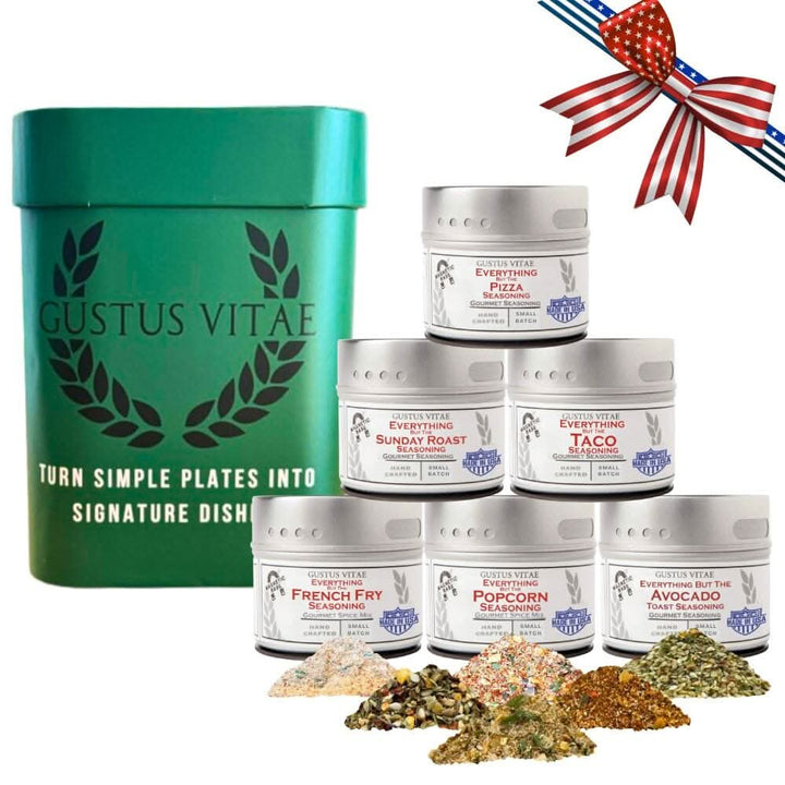 Snack Time Celebrations: Made in the USA Signature Spices | Gift Packaged Seasoning Collection | Set of 6