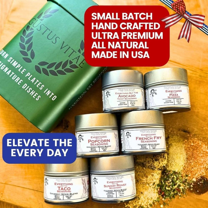 Snack Time Celebrations: Made in the USA Signature Spices | Gift Packaged Seasoning Collection | Set of 6