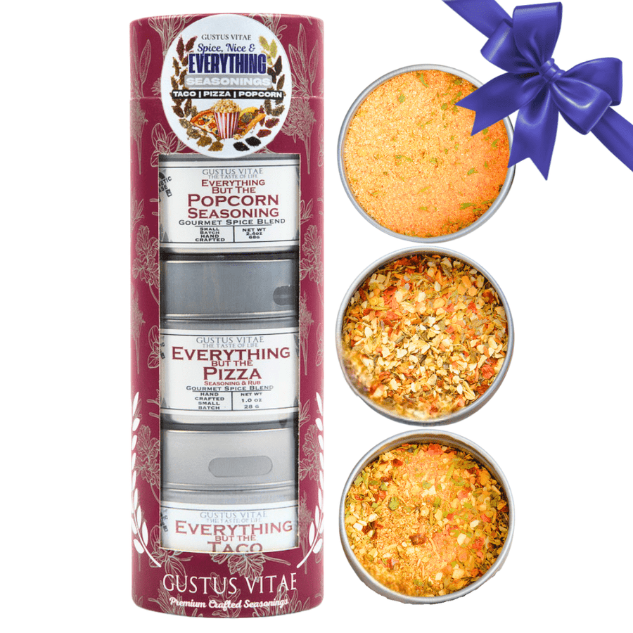 Spice, Nice & Everything Seasonings: Taco, Pizza, Popcorn | Gift Pack Set of 3 - BBQRubs.com