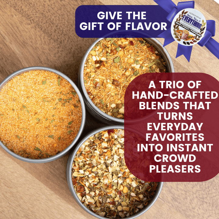 Spice, Nice & Everything Seasonings: Taco, Pizza, Popcorn | Gift Pack Set of 3