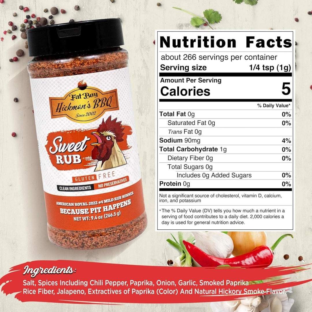 Sweet Natural Gluten Free BBQ Rub 9.4 oz - BBQRubs.com
